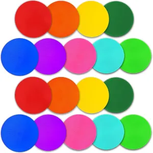 18/36 Pcs Poly Spot Markers 9 inch Non-Slip Rubber Agility Training Markers Floor Dots Flat Field Cones for Football Basketball Soccer School Exercise Drills Gym Dance Practice 9 Colors
