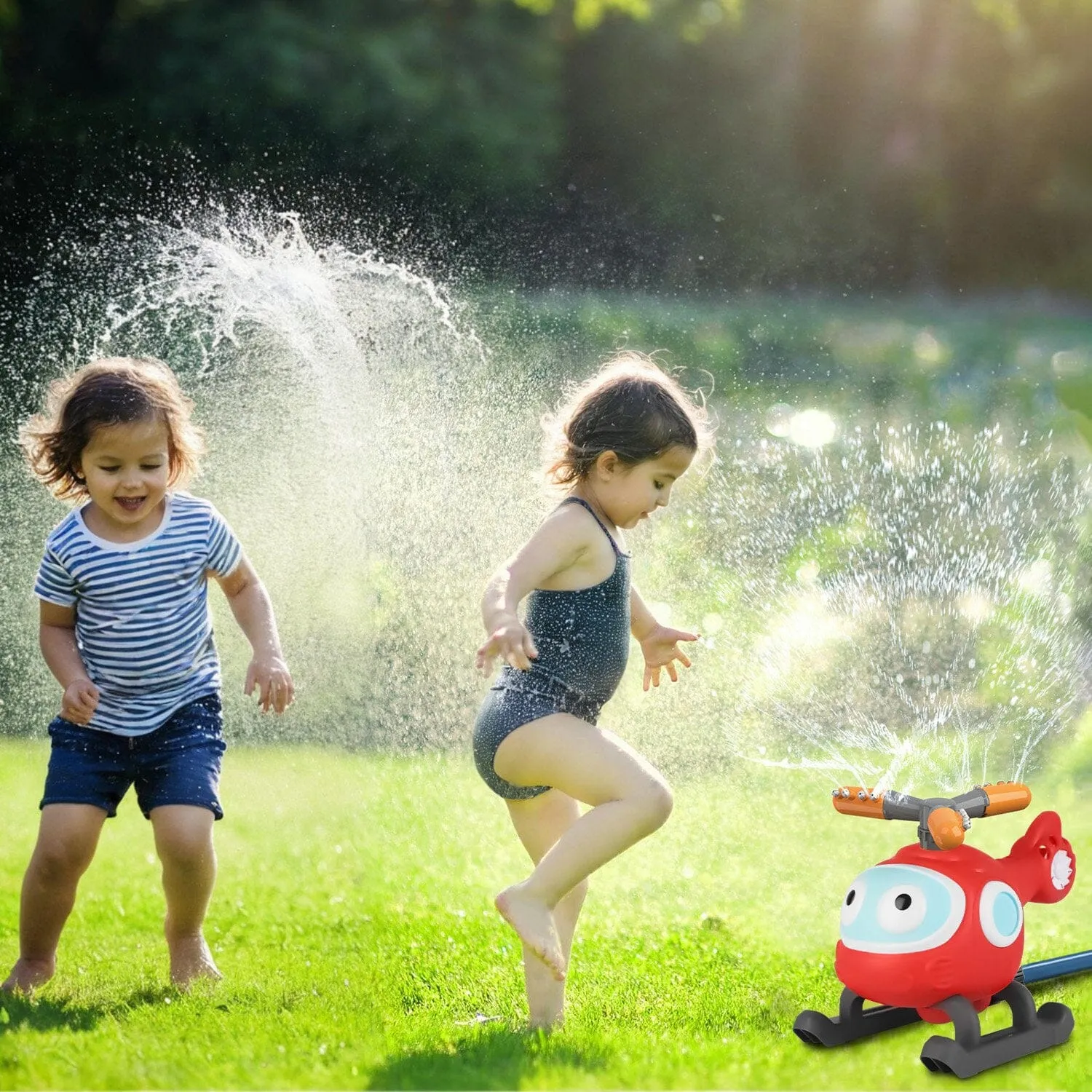 2-in-1 Water Sprinkler Baseball Helicopter Toy