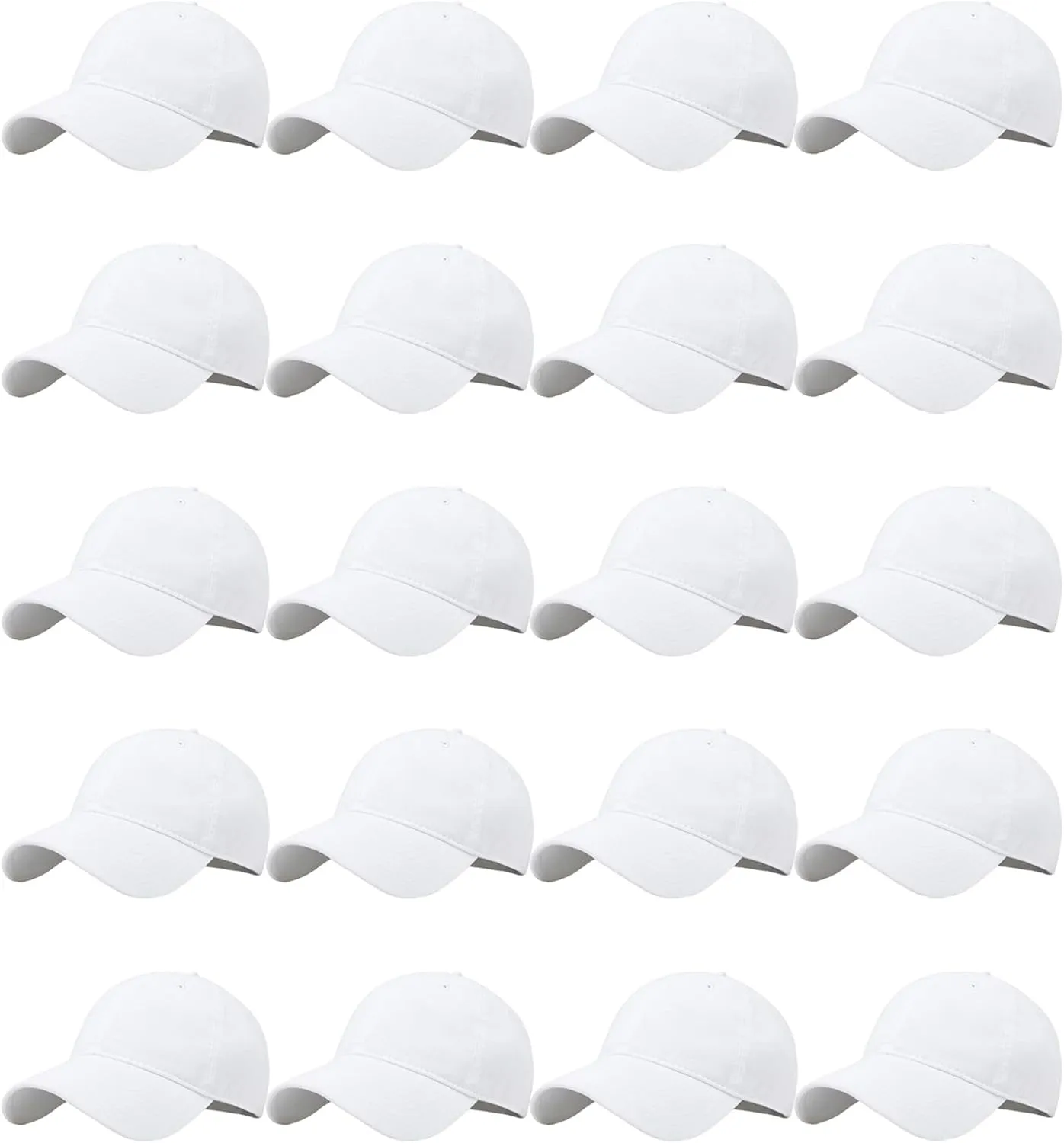 20 Pack Baseball Cap Blank Trucker Hats Bulk Wholesale Hats Adjustable Plain for Men Women