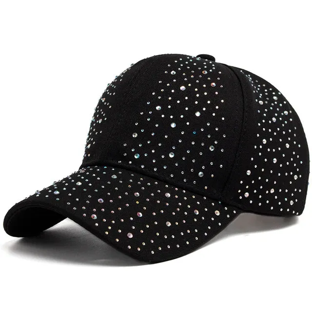 2024 New Women Colored Diamond Baseball Cap Summer Fashion Party Caps Cotton Luxury Designer Brand Sun Hat Adjustable