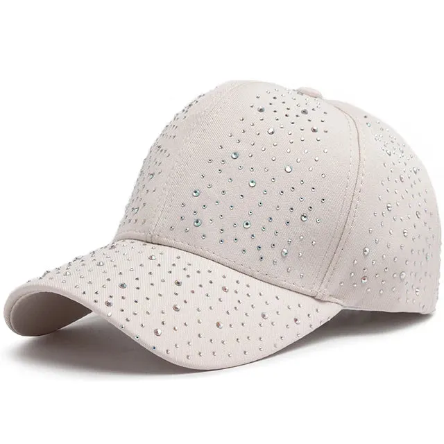 2024 New Women Colored Diamond Baseball Cap Summer Fashion Party Caps Cotton Luxury Designer Brand Sun Hat Adjustable