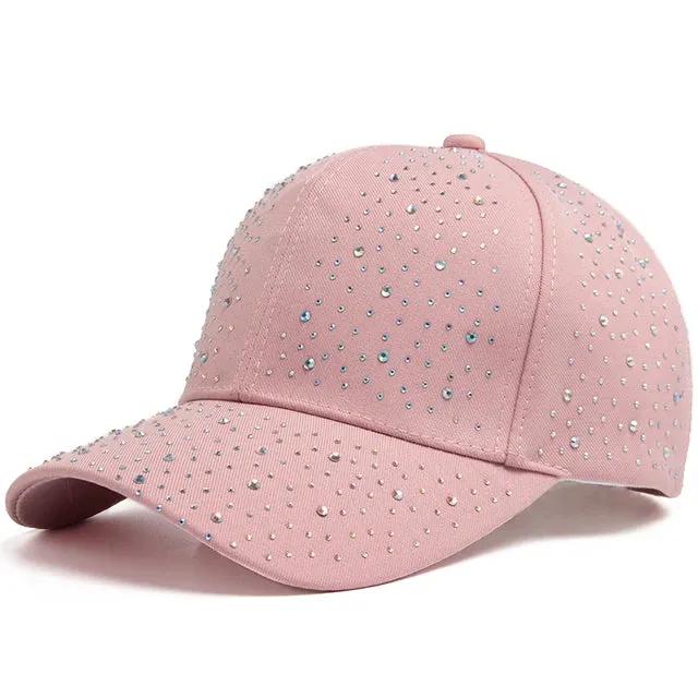 2024 New Women Colored Diamond Baseball Cap Summer Fashion Party Caps Cotton Luxury Designer Brand Sun Hat Adjustable