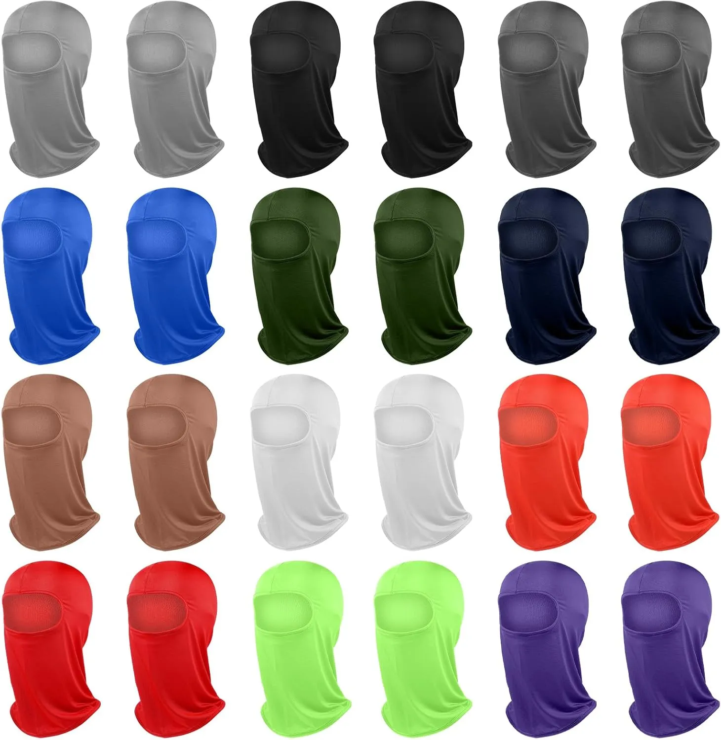 24 Pieces Ski Mask Balaclava Face Mask Full Face Cover for Men Skiing, UV Protection Colorful