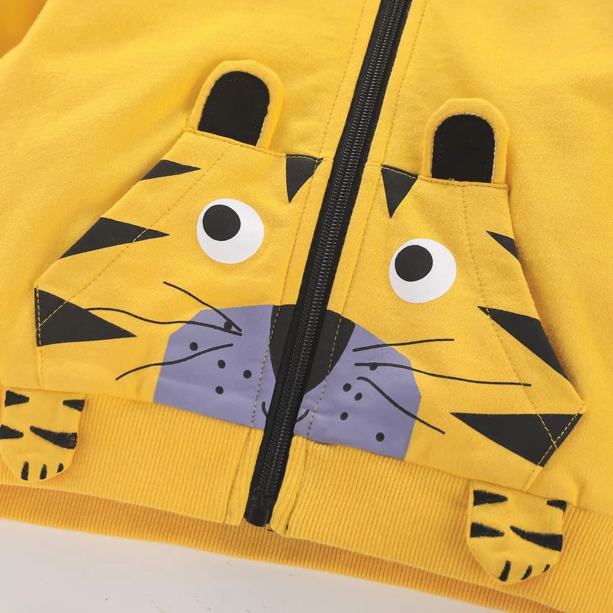 Akyzic Baby Boys Zip Up Hoodie Toddler Boys Jacket Cartoon Winter Long Sleeve Hooded Sweatshirt Tops Fall Coat Kids 2-7 Years