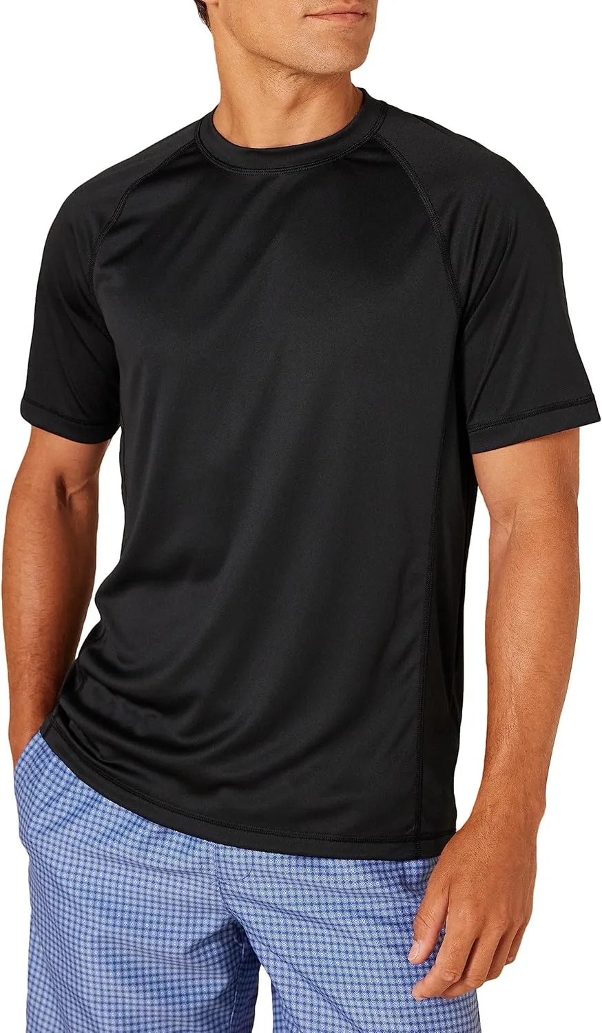 Amazon Essentials Men's Slim-Fit Short-Sleeve Quick-Dry UPF 50 Swim Tee