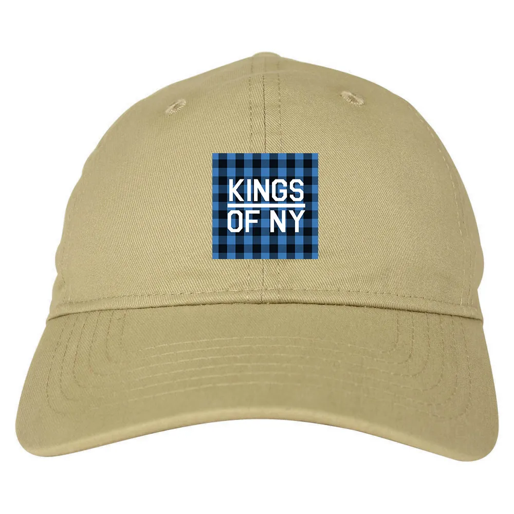 Blue Buffalo Plaid Box Logo Mens Dad Hat