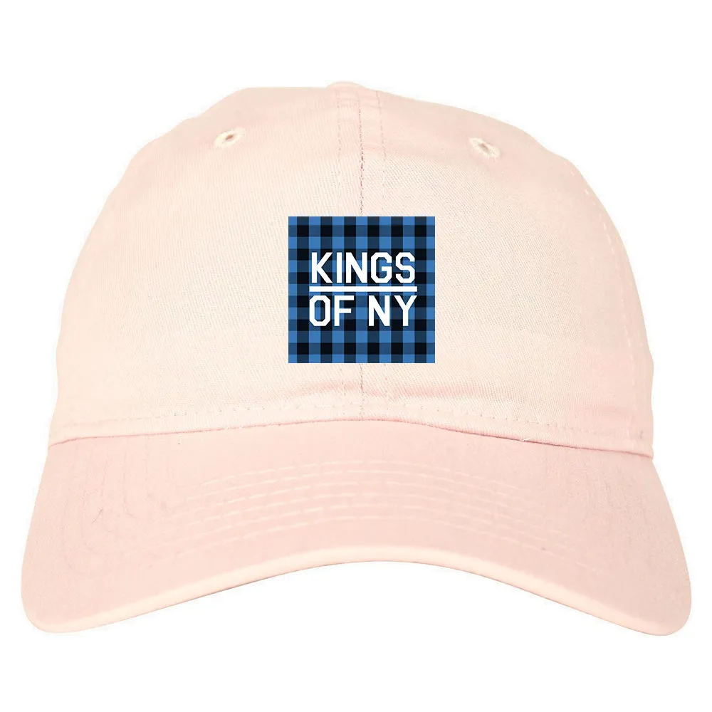 Blue Buffalo Plaid Box Logo Mens Dad Hat