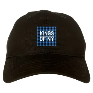 Blue Buffalo Plaid Box Logo Mens Dad Hat