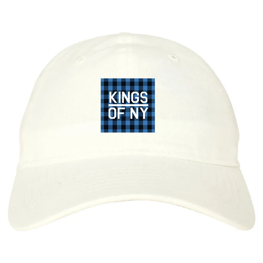 Blue Buffalo Plaid Box Logo Mens Dad Hat