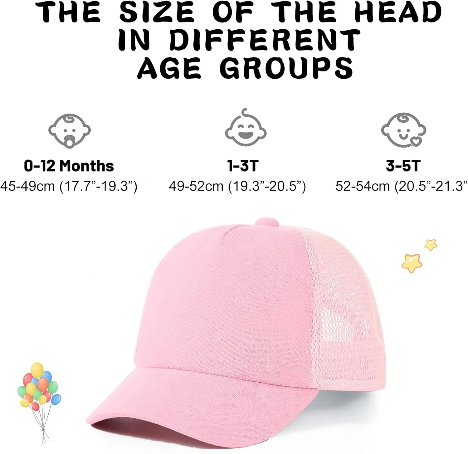 Century Star Mesh Toddler Baseball Hat Baby Boy Sun Protection Beach Cap Infant Toddler Trucker Hats Adjustable Kids Hat