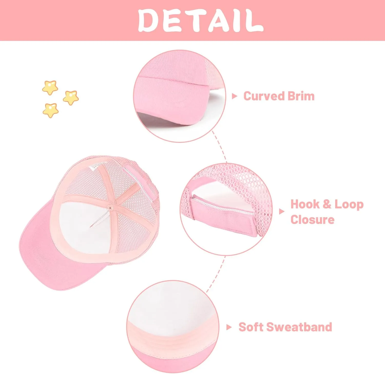 Century Star Mesh Toddler Baseball Hat Baby Boy Sun Protection Beach Cap Infant Toddler Trucker Hats Adjustable Kids Hat
