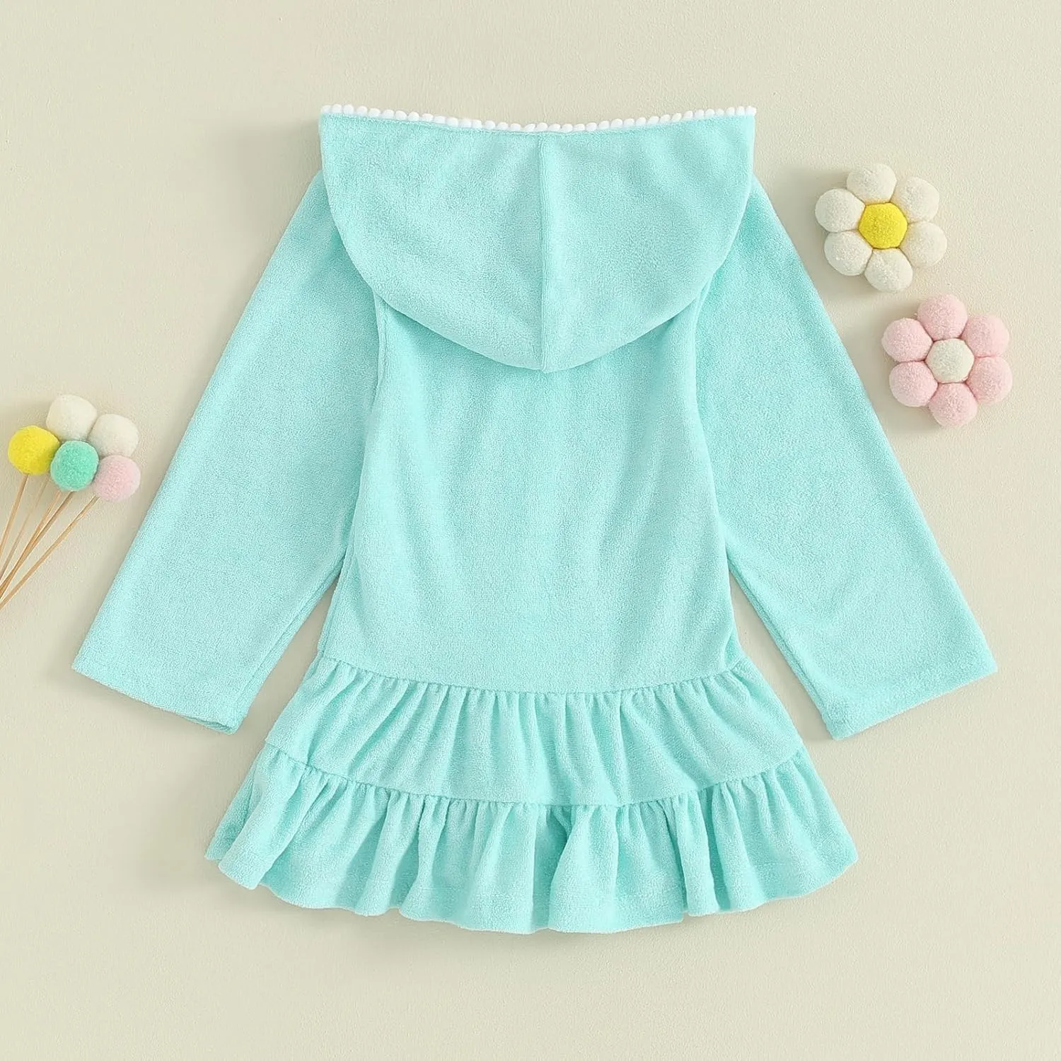 CIYCUIT Toddler Girls Swim Cover Up with Hood and Zipper