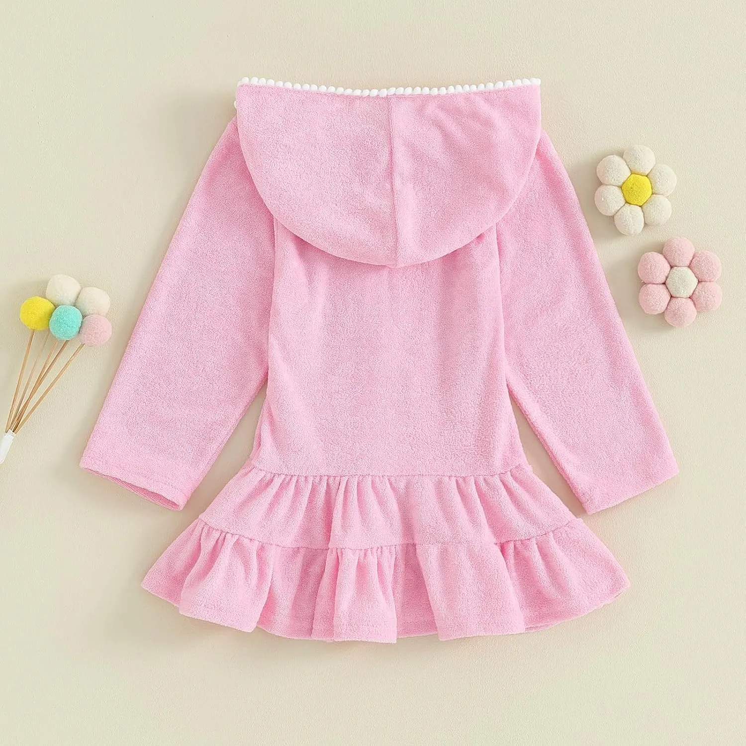 CIYCUIT Toddler Girls Swim Cover Up with Hood and Zipper