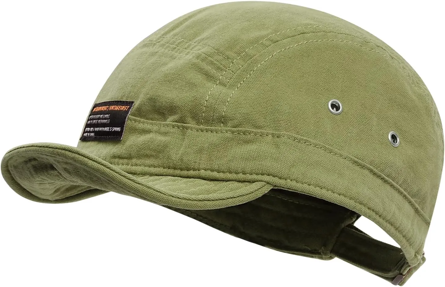 Clakllie Retro 5 Panel Short Brim Cap Casual Baseball Caps Dad Hat Flat Bill Snapback Fitted Caps Trucker Hat Short Cadet Cap