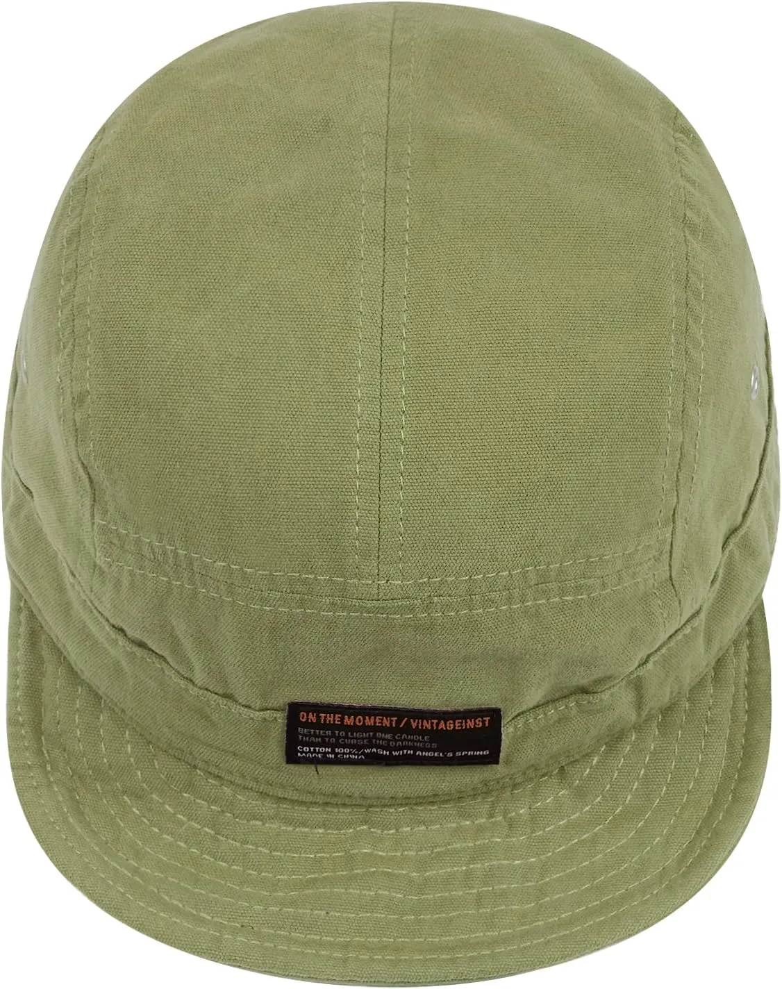 Clakllie Retro 5 Panel Short Brim Cap Casual Baseball Caps Dad Hat Flat Bill Snapback Fitted Caps Trucker Hat Short Cadet Cap