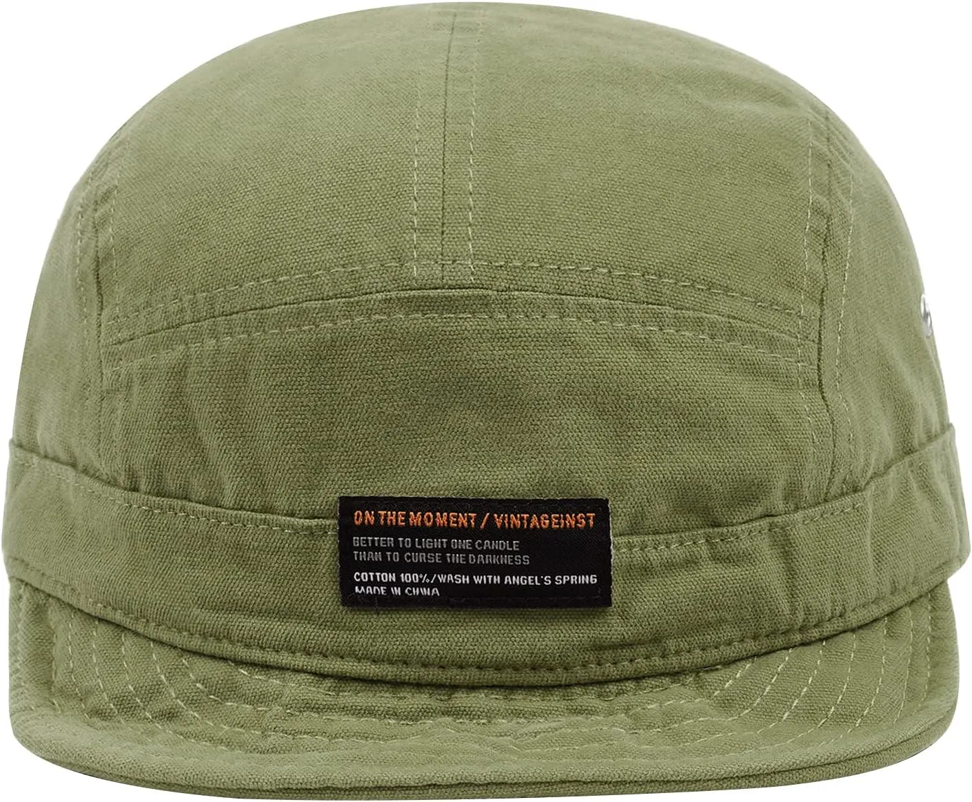 Clakllie Retro 5 Panel Short Brim Cap Casual Baseball Caps Dad Hat Flat Bill Snapback Fitted Caps Trucker Hat Short Cadet Cap