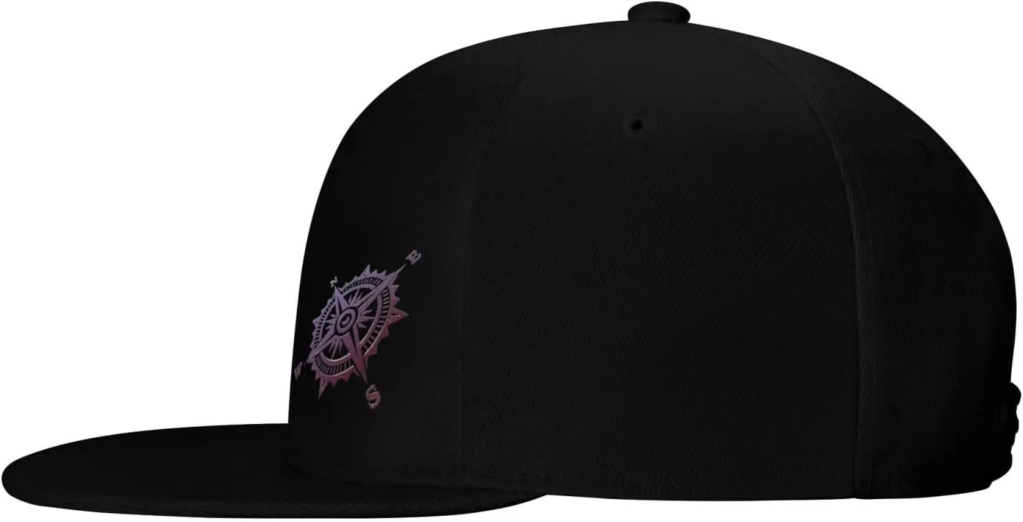 Compass Snapback Hats for Men Women Baseball Cap Flat Bill Brim Hat