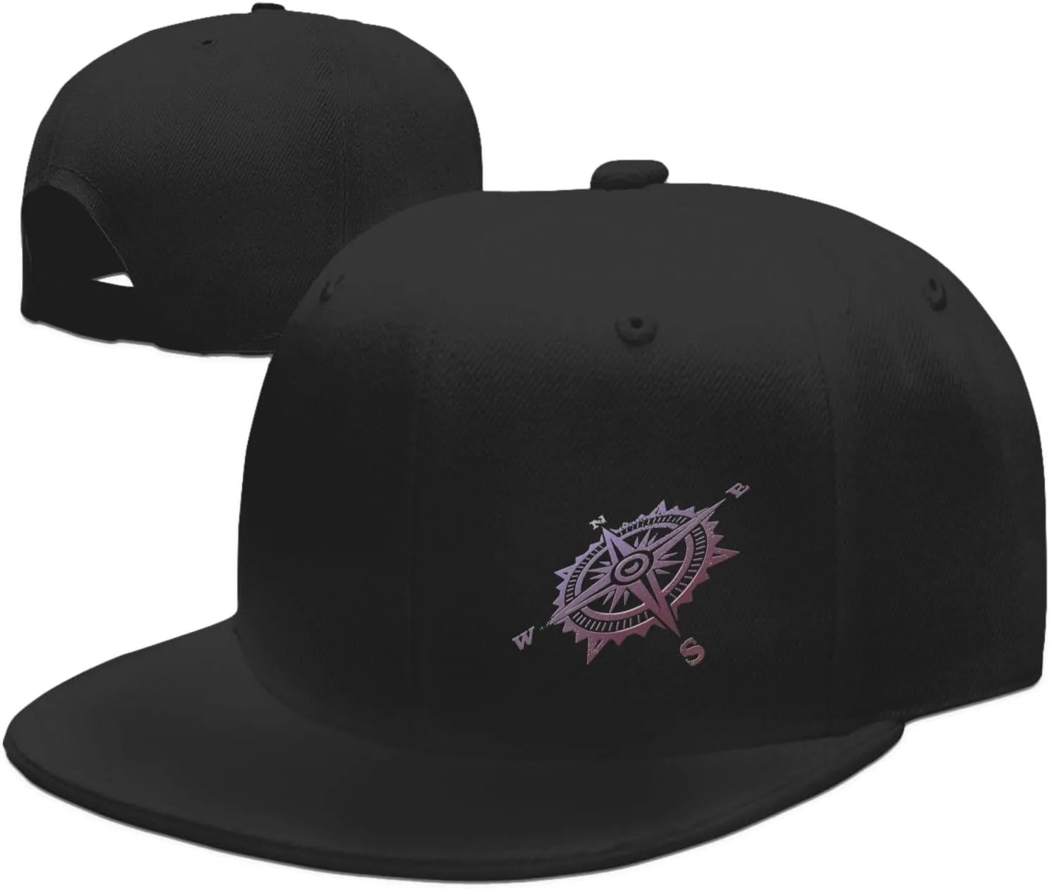 Compass Snapback Hats for Men Women Baseball Cap Flat Bill Brim Hat