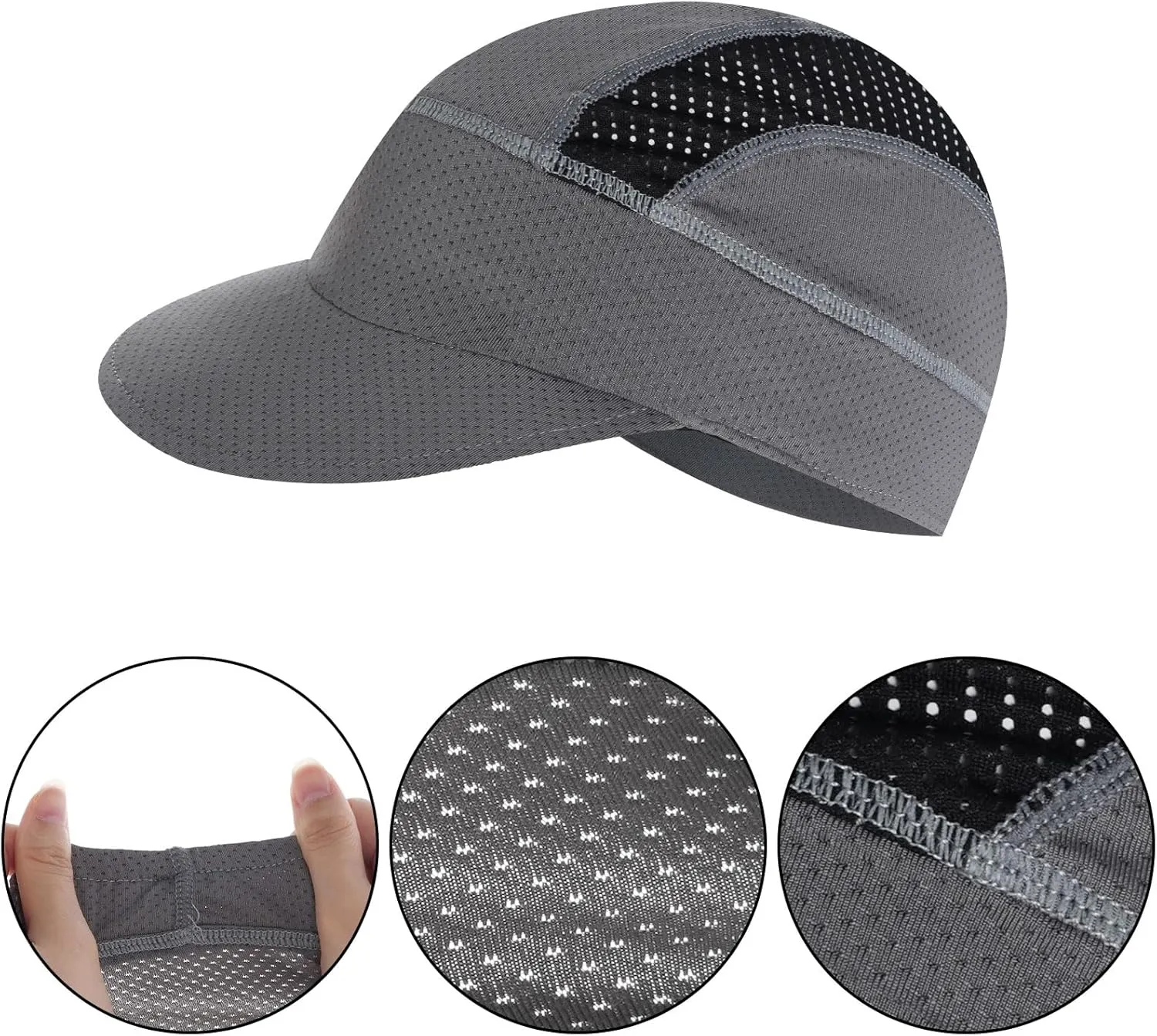 Cycling Cap for Men Women Bike Hat Under Helmet Liner Skull Cap for Summer Outdoor Sports Running Sun Protection Black