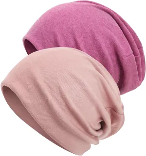 DRESHOW Cotton Slouchy Beanie Hats for Women Men Soft Chemo Headwear Hip Hop Beanie Head Wrap Cap Skull Hats Sleeping Cap