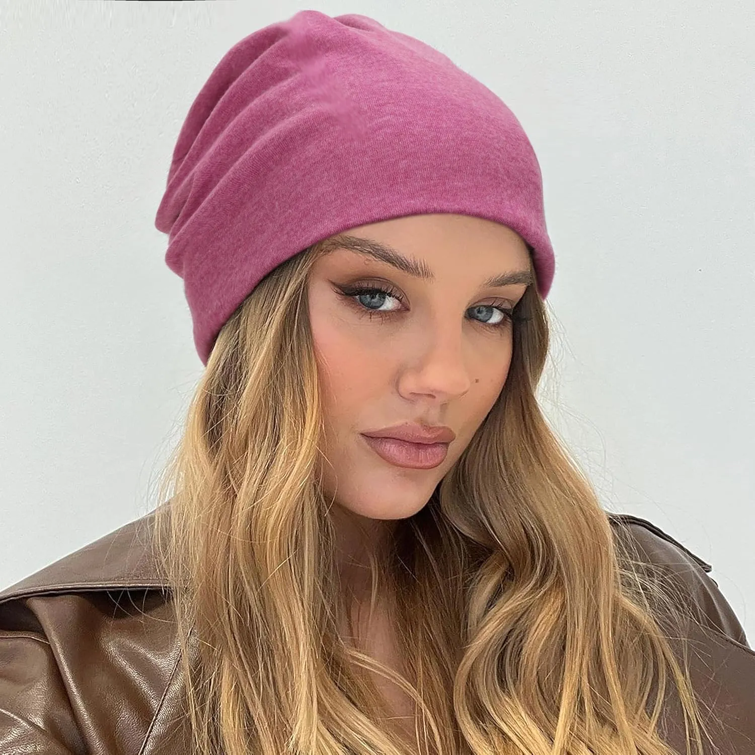 DRESHOW Cotton Slouchy Beanie Hats for Women Men Soft Chemo Headwear Hip Hop Beanie Head Wrap Cap Skull Hats Sleeping Cap