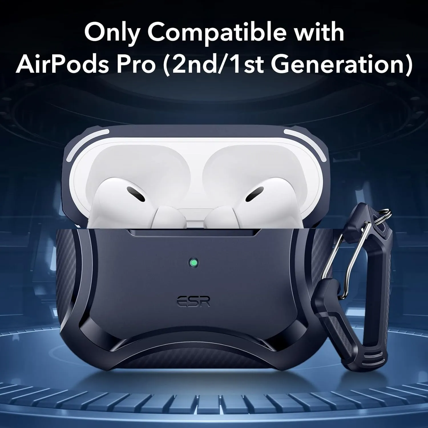 ESR for AirPods Pro 2nd Generation Case (HaloLock), Compatible with Airpods Pro Case 2nd/1st Gen (2023/2022/2019), Compatible with MagSafe, Powerful Drop Protection, Magnetic Lid, Navy Blue