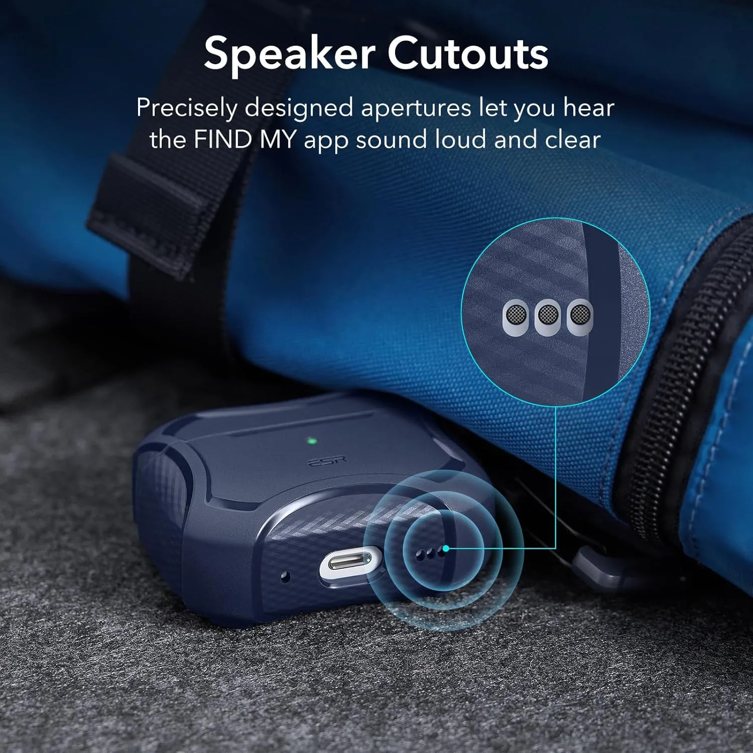 ESR for AirPods Pro 2nd Generation Case (HaloLock), Compatible with Airpods Pro Case 2nd/1st Gen (2023/2022/2019), Compatible with MagSafe, Powerful Drop Protection, Magnetic Lid, Navy Blue