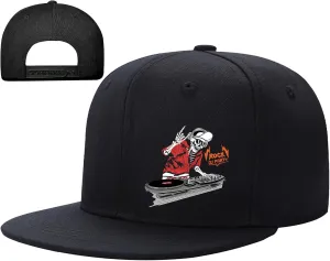 Flat Bill Hats for Men Skull Skeleton Snapback Hats for Men Fitted Adjustable Baseball Caps Black Cool Hip Hop caps