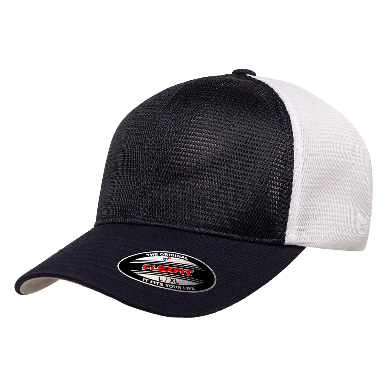 Flexfit Unstructured Two-Tone 6-Panel Omnimesh Cap w/ Permacurv Visor