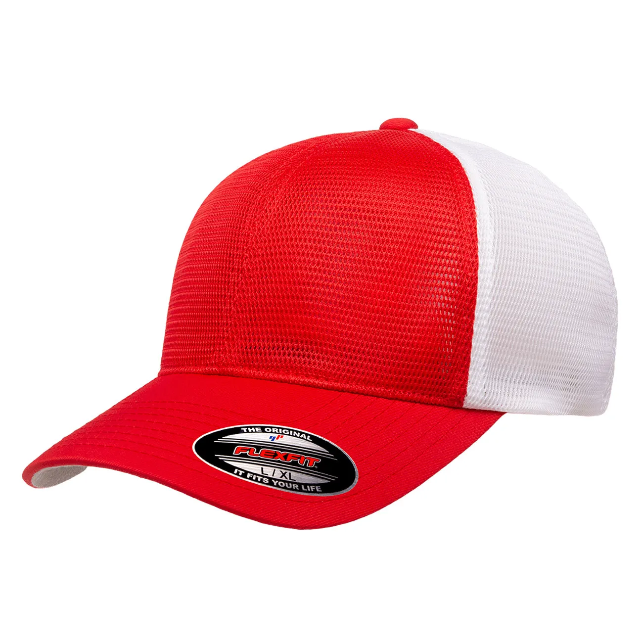 Flexfit Unstructured Two-Tone 6-Panel Omnimesh Cap w/ Permacurv Visor
