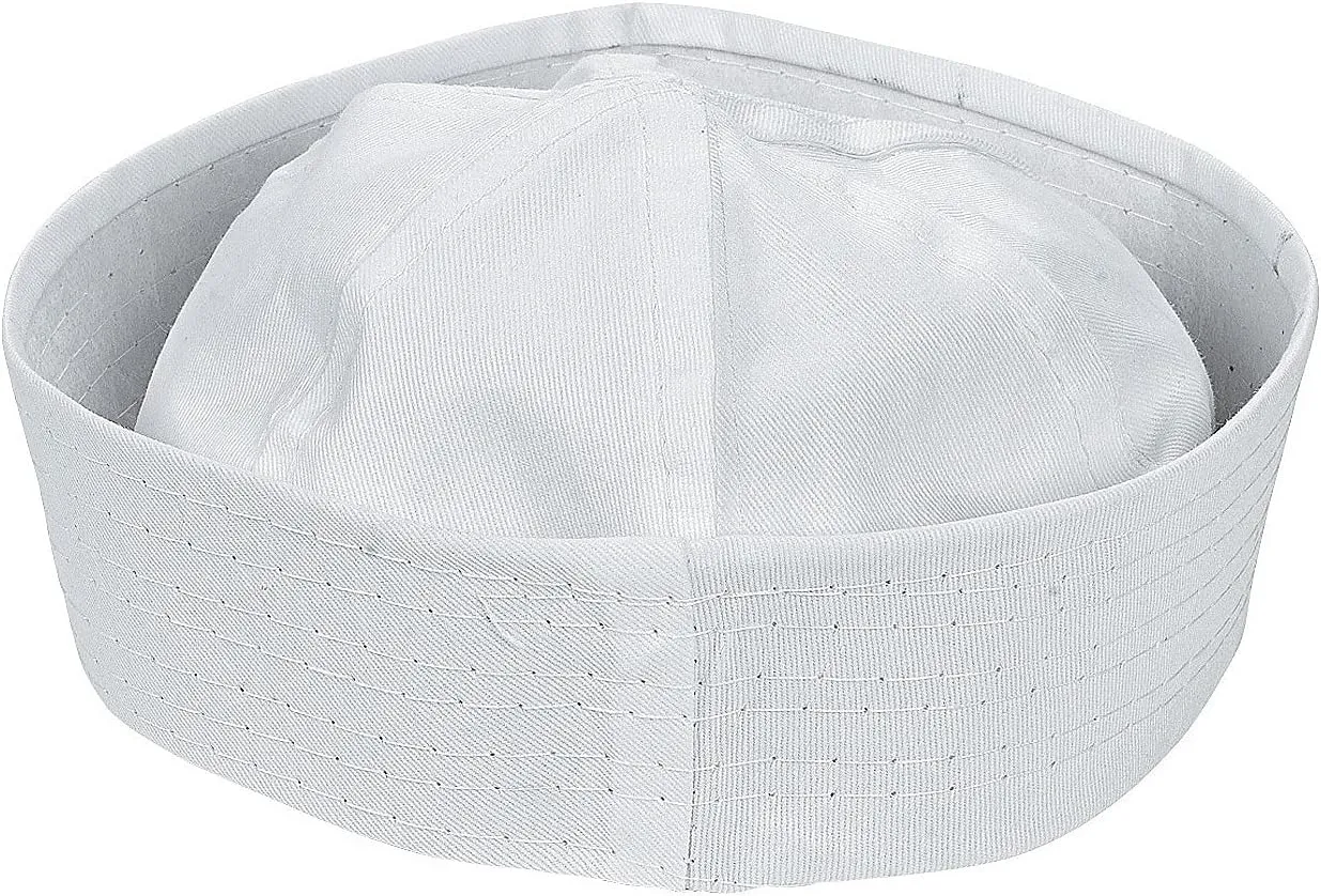 Fun Express DIY White Sailor Hats, Set of 12 - VBS Vacation Bible School Supplies/Decor - Crafts for Kids and Fun Party Activities