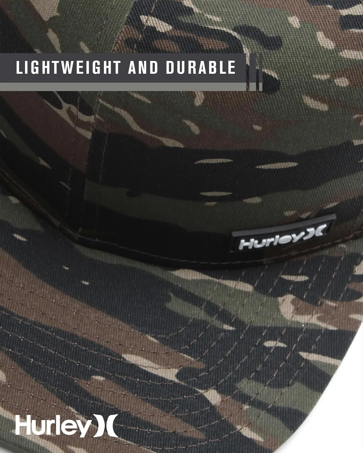 Hurley Men's Caps - Flat Brim Mesh Panel Baseball Cap Trucker Hat - Snap Back Hats for Men