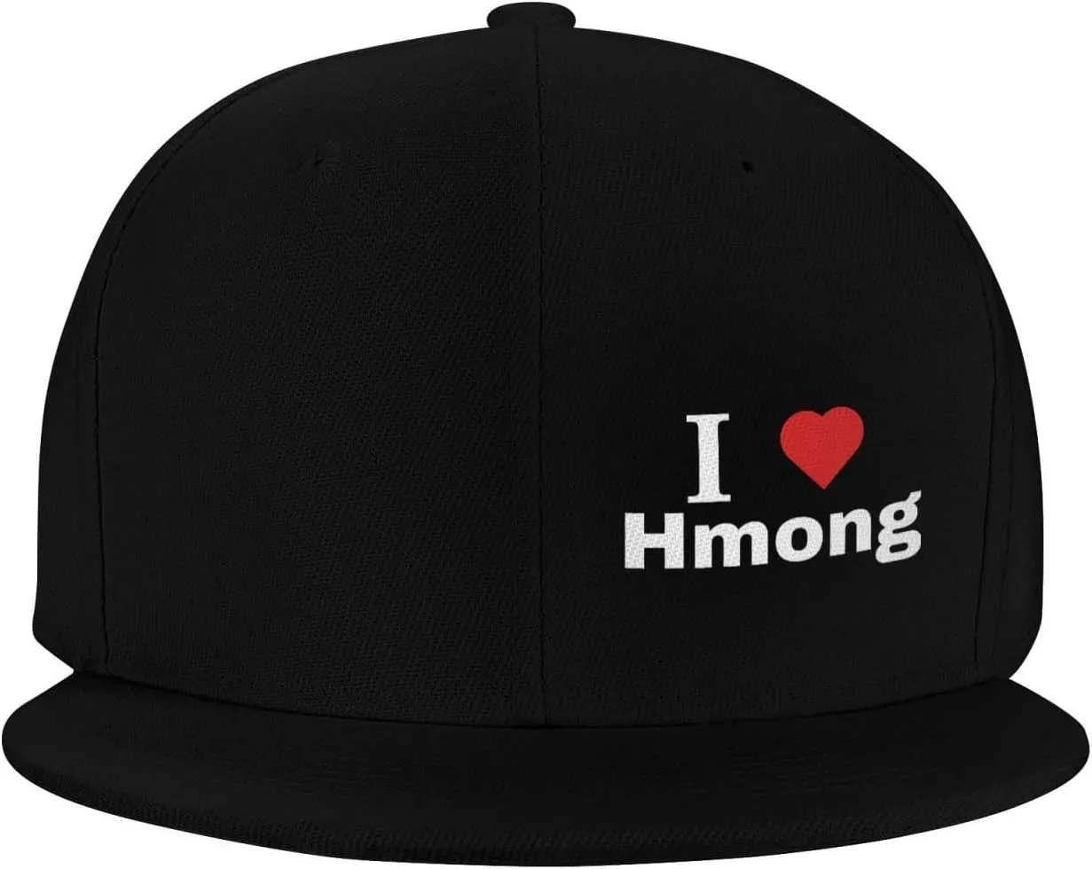 I Love Hmong Snapback Hats for Men Women Baseball Cap Flat Bill Brim Hat