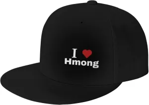 I Love Hmong Snapback Hats for Men Women Baseball Cap Flat Bill Brim Hat