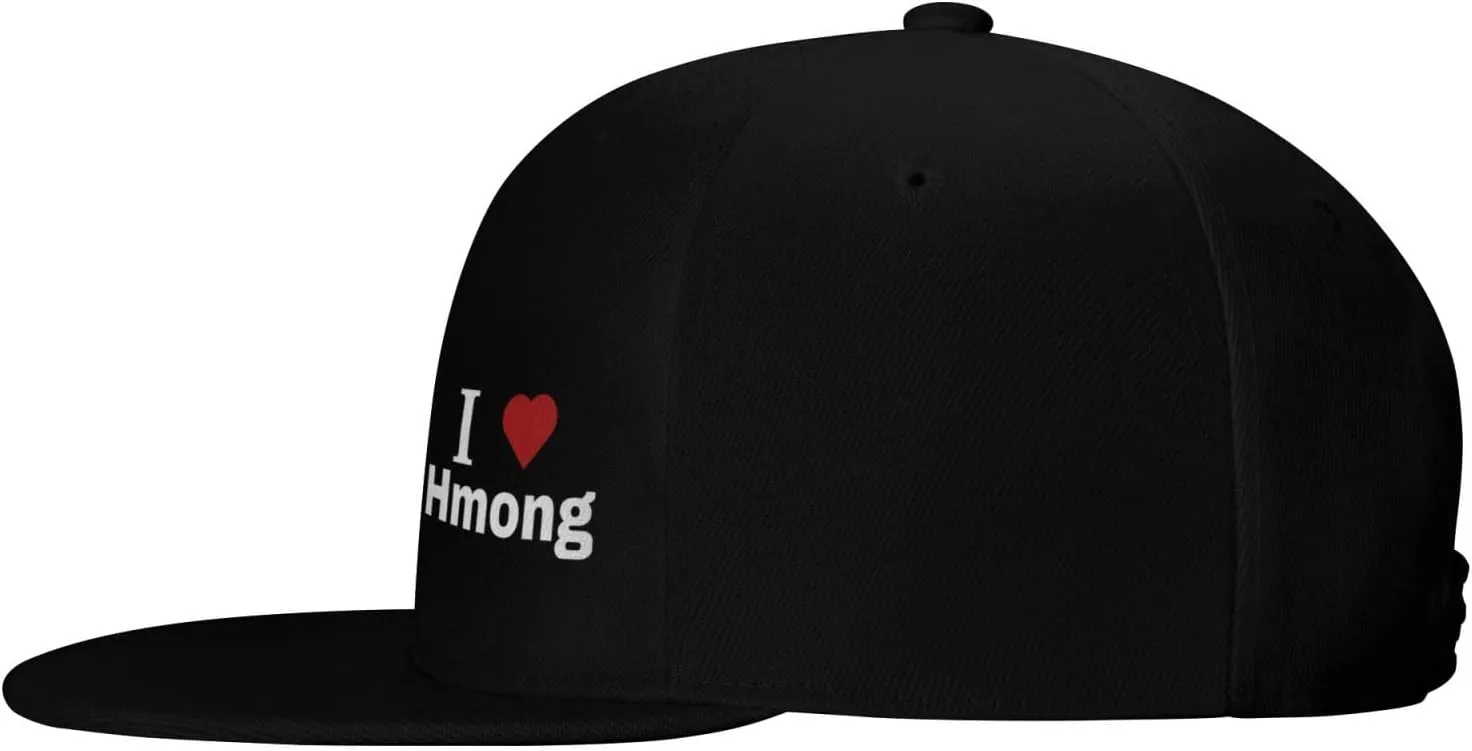 I Love Hmong Snapback Hats for Men Women Baseball Cap Flat Bill Brim Hat