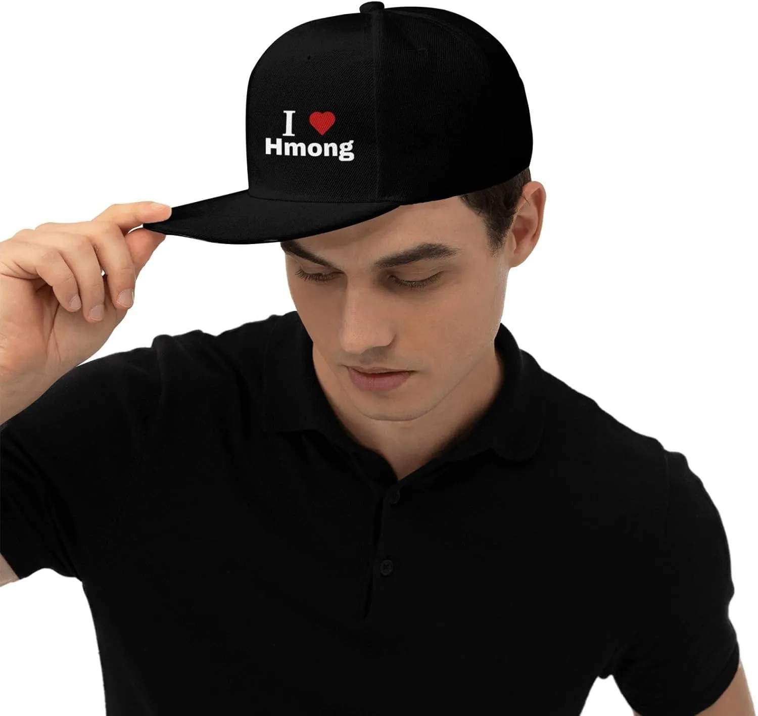 I Love Hmong Snapback Hats for Men Women Baseball Cap Flat Bill Brim Hat