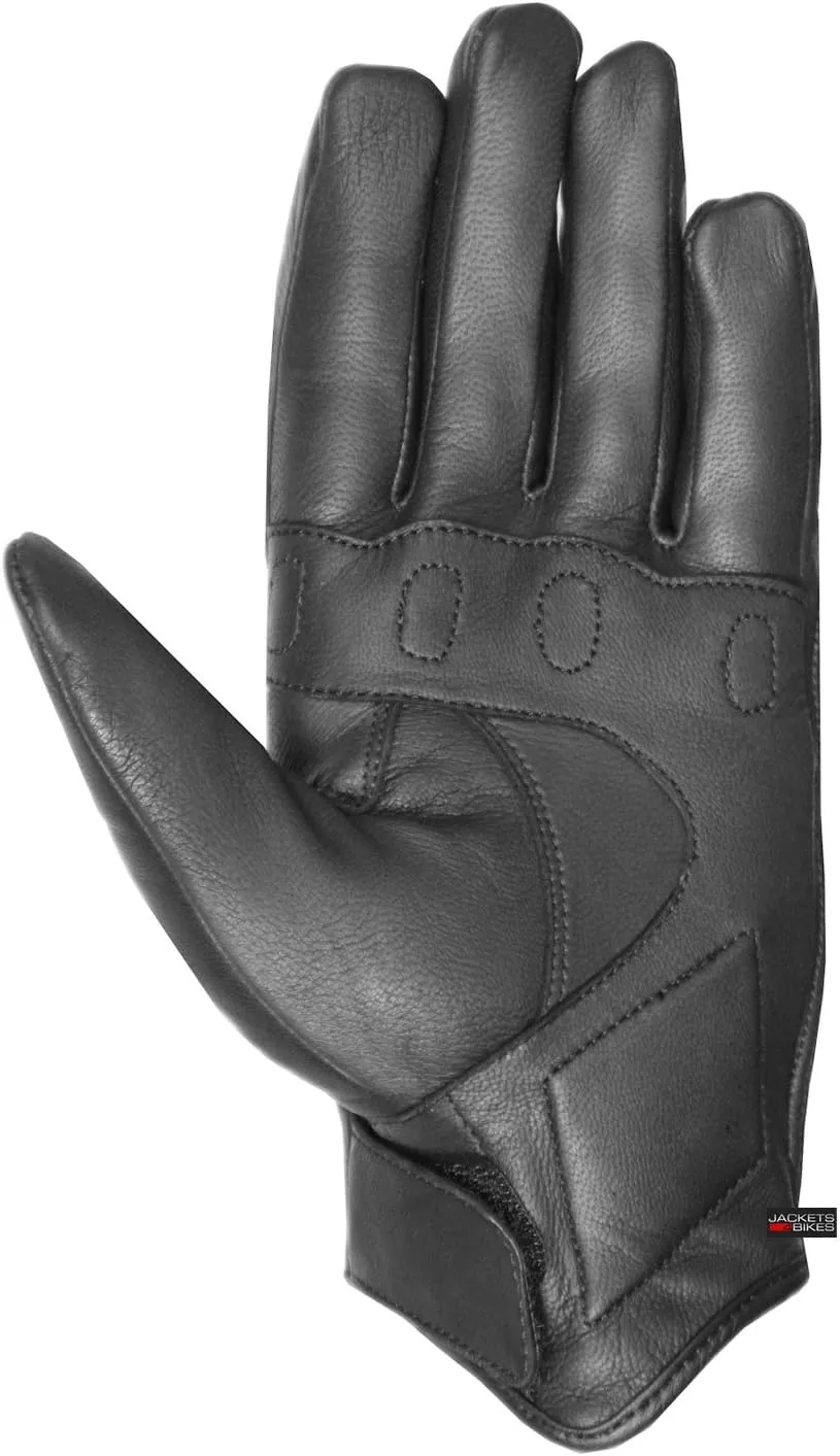 Jackets 4 Bikes Men's Premium Leather Street Motorcycle Protective Cruiser Biker Gel Gloves