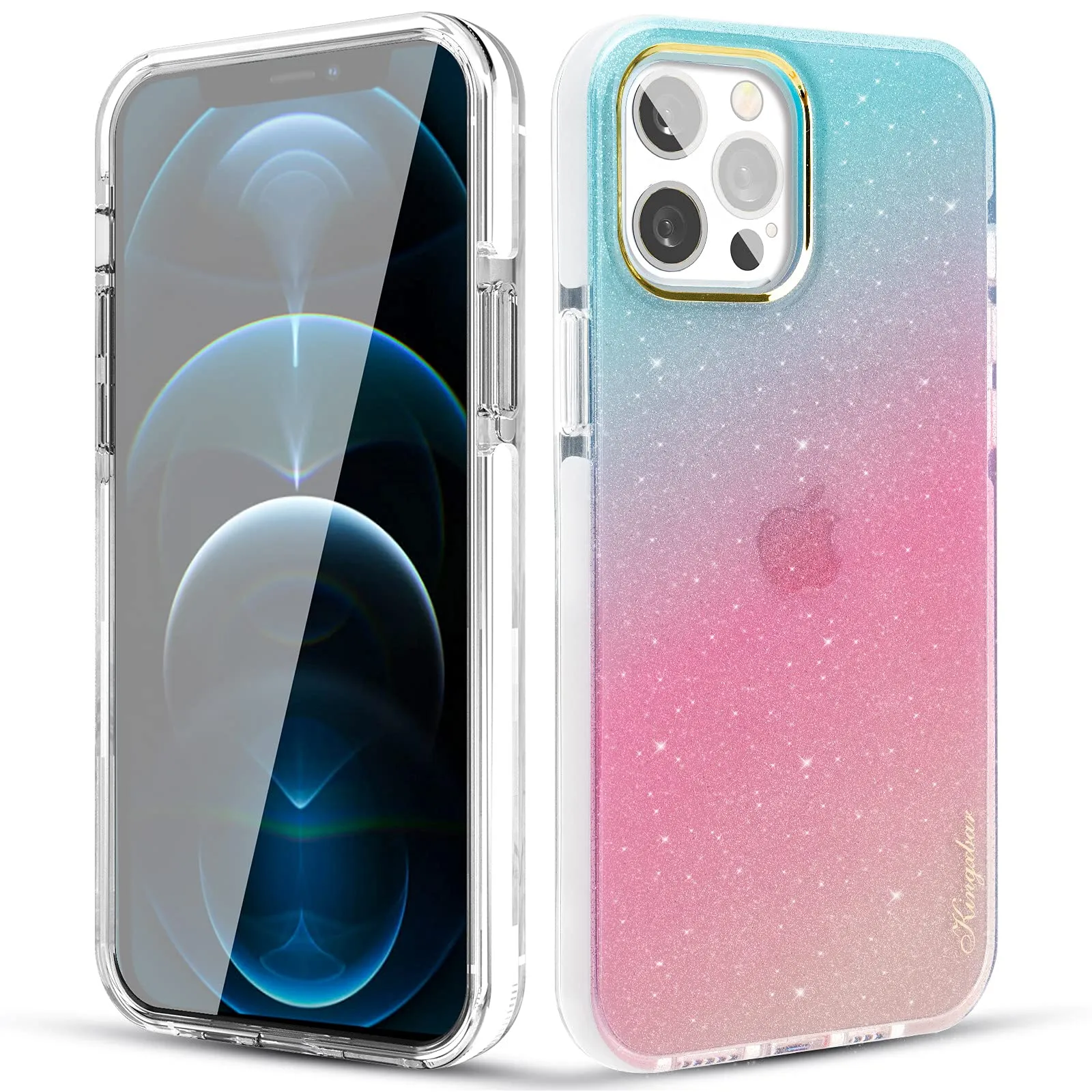 KINGXBAR Psychedelic Self-Repair Glitter Back Cover Case