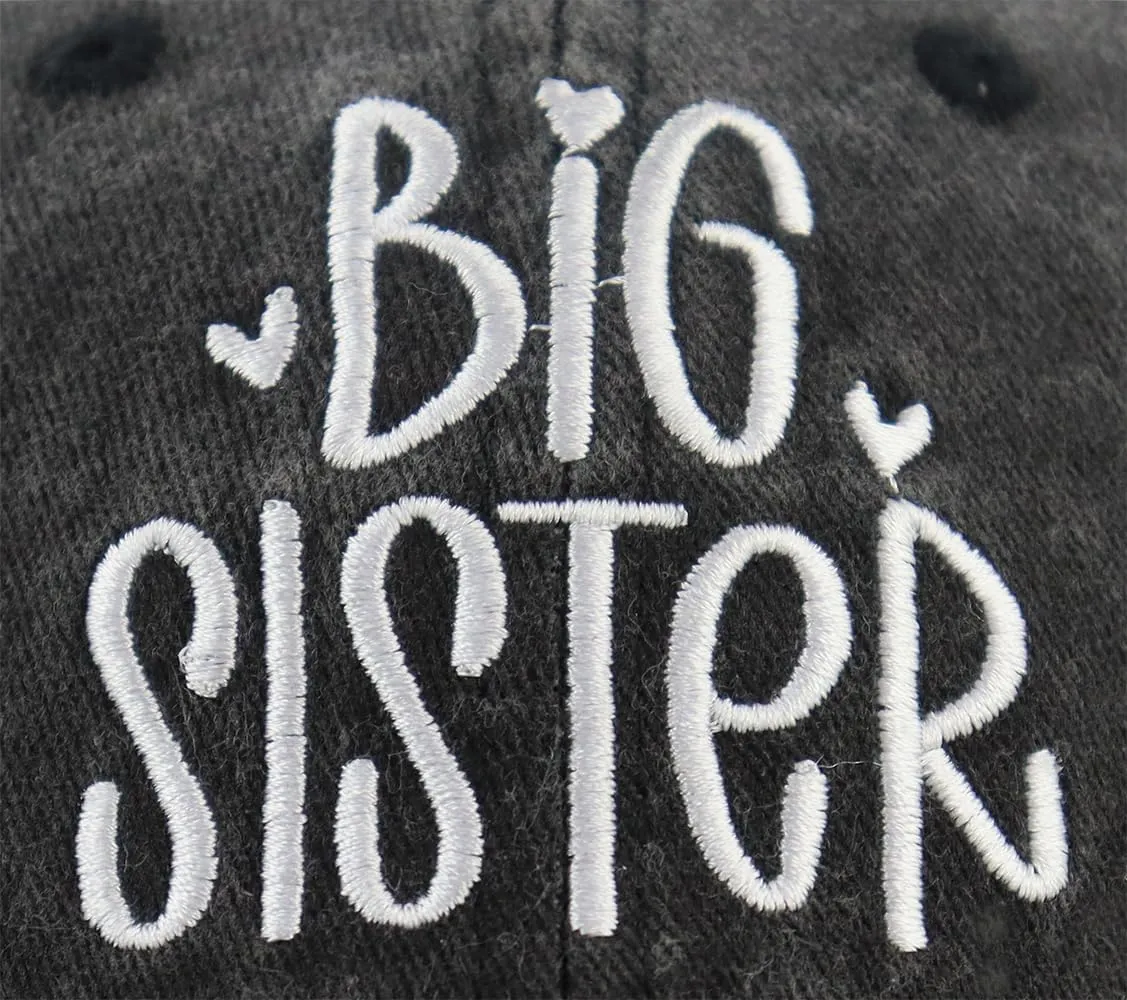 KKMKSHHG Big Sister Hats for Girls Age 3-10 Years Old, Funny Adjustable Embroidered Cotton New Big Sister Baseball Cap