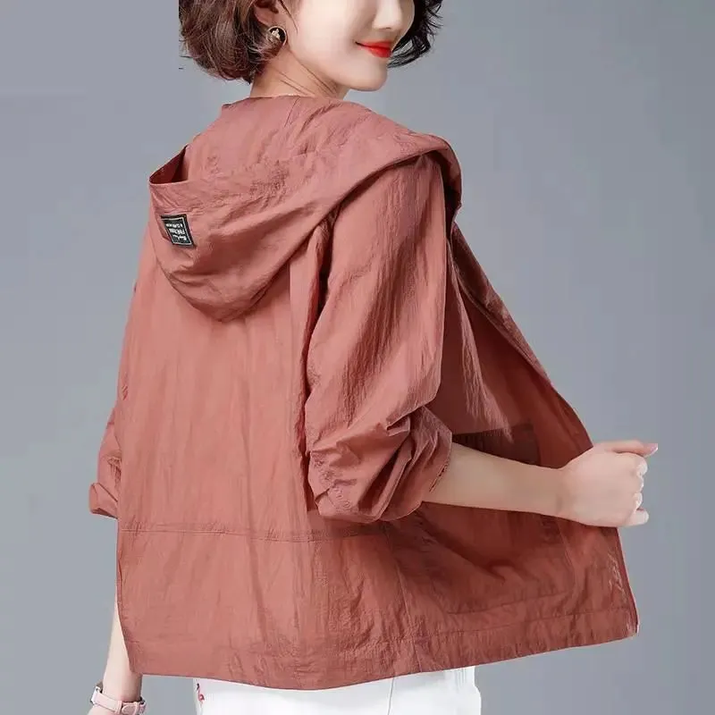 Korean Fashion New Summer Casaco Feminino Hooded Jacket