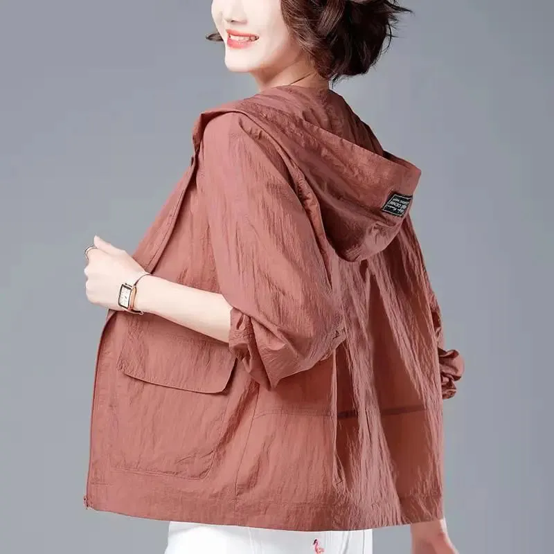 Korean Fashion New Summer Casaco Feminino Hooded Jacket
