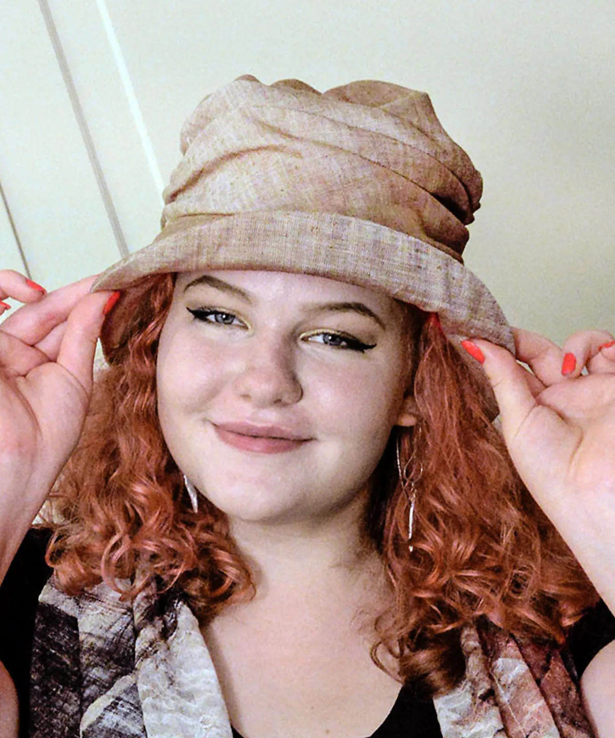 Krystyne Hat Style - Linen in Coral