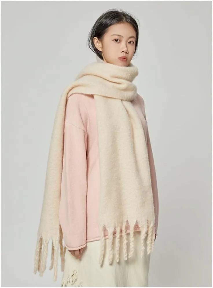 Large Chunky Scarf Oversized Fluffy Scarves Blanket Big Wool Thick Winter Warm