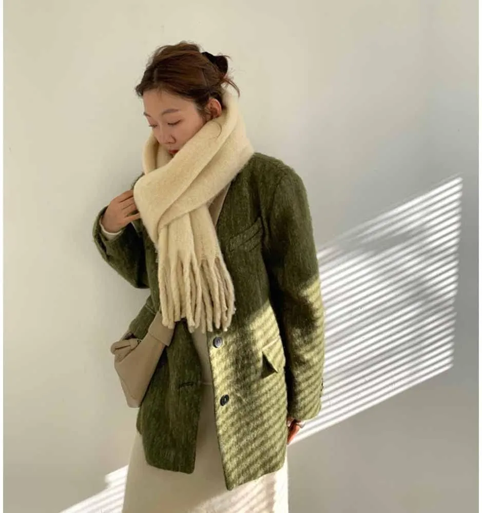 Large Chunky Scarf Oversized Fluffy Scarves Blanket Big Wool Thick Winter Warm