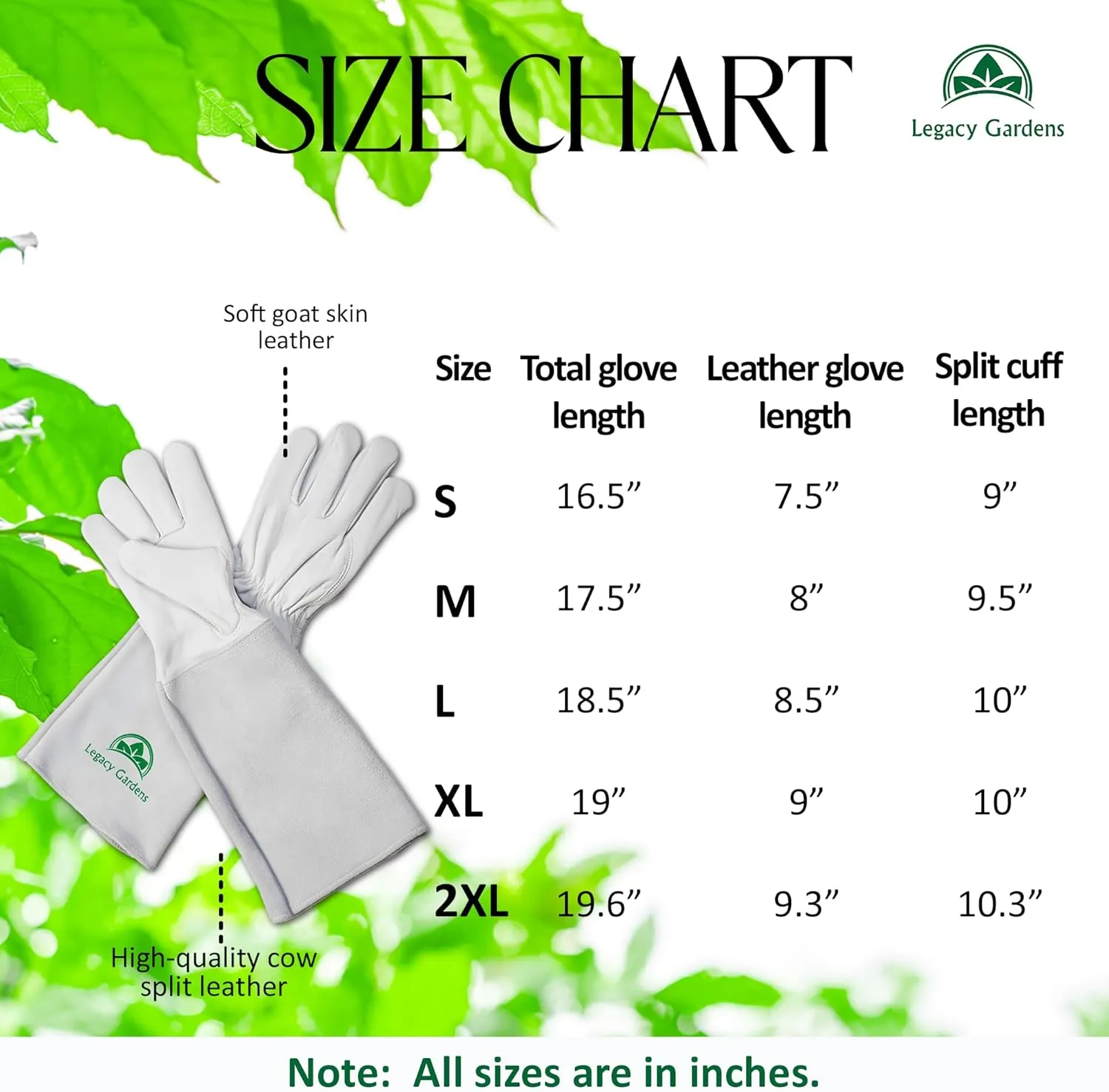Leather Gardening Gloves for Women and Men| Thorn and Cut Proof Garden Work Gloves with Long Heavy-Duty Gauntlet | Suitable For Thorny Bushes Cacti Rose Pruning Landscaping Work- Large
