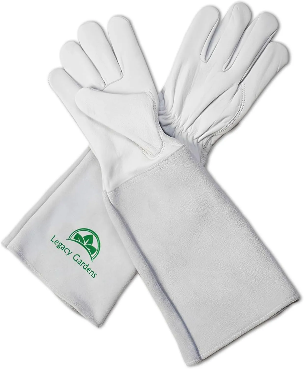 Leather Gardening Gloves for Women and Men| Thorn and Cut Proof Garden Work Gloves with Long Heavy-Duty Gauntlet | Suitable For Thorny Bushes Cacti Rose Pruning Landscaping Work- Large