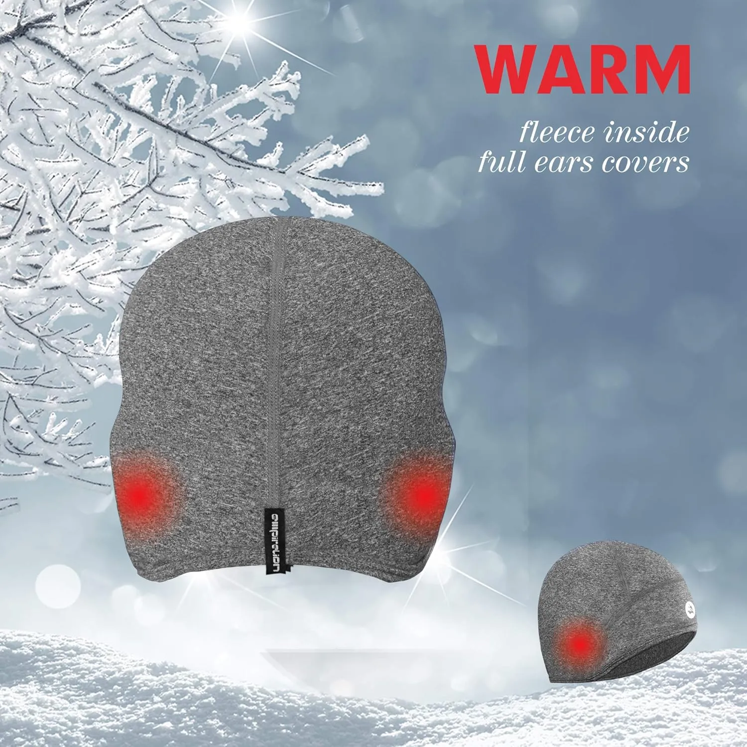 Lightweight Thermal Skull Cap Ears Warm Cycling Helmet Liner Winter Running Beanie Hats Sweat Wicking