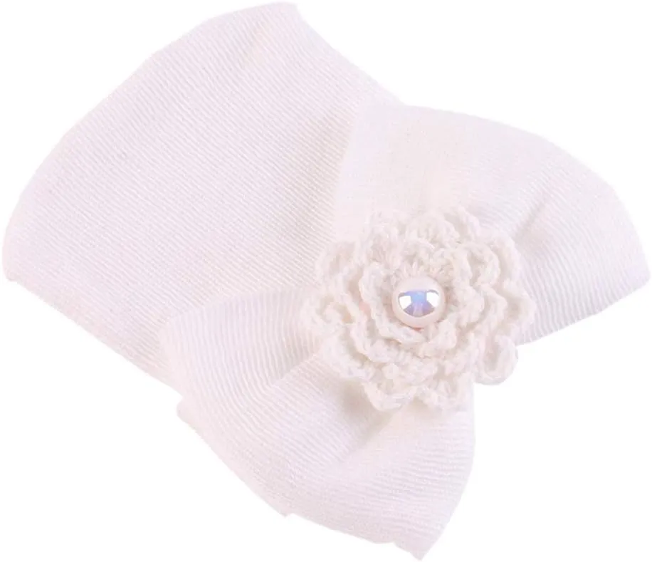 Newborn Babies Headwrap Hat Infant Toddler Cotton Soft Cute Nursery Beanie Headbands Top Bowknot Cap