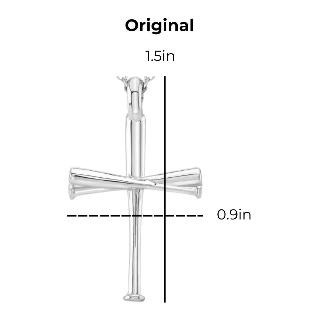 Original Baseball Bat Cross Necklace | Gold Stainless Steel