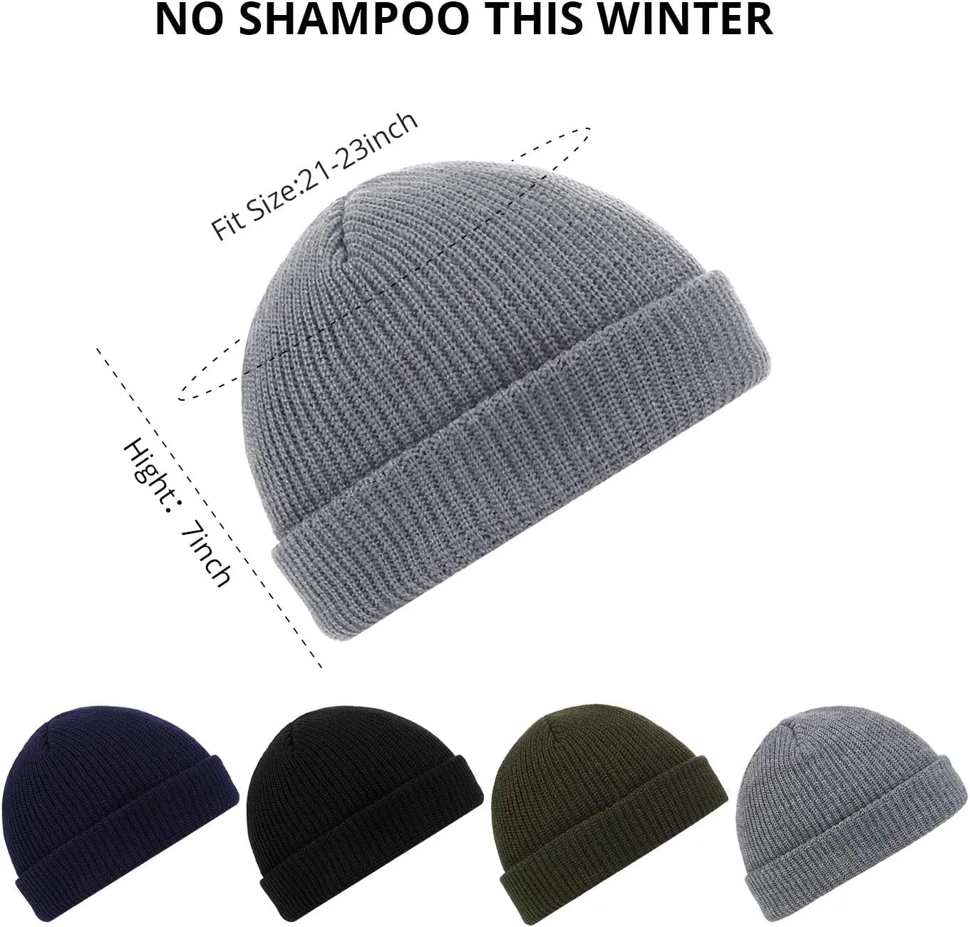 SATINIOR 6 Pieces Trawler Beanie Watch Hat Roll up Edge Skullcap Fisherman Beanie Unisex